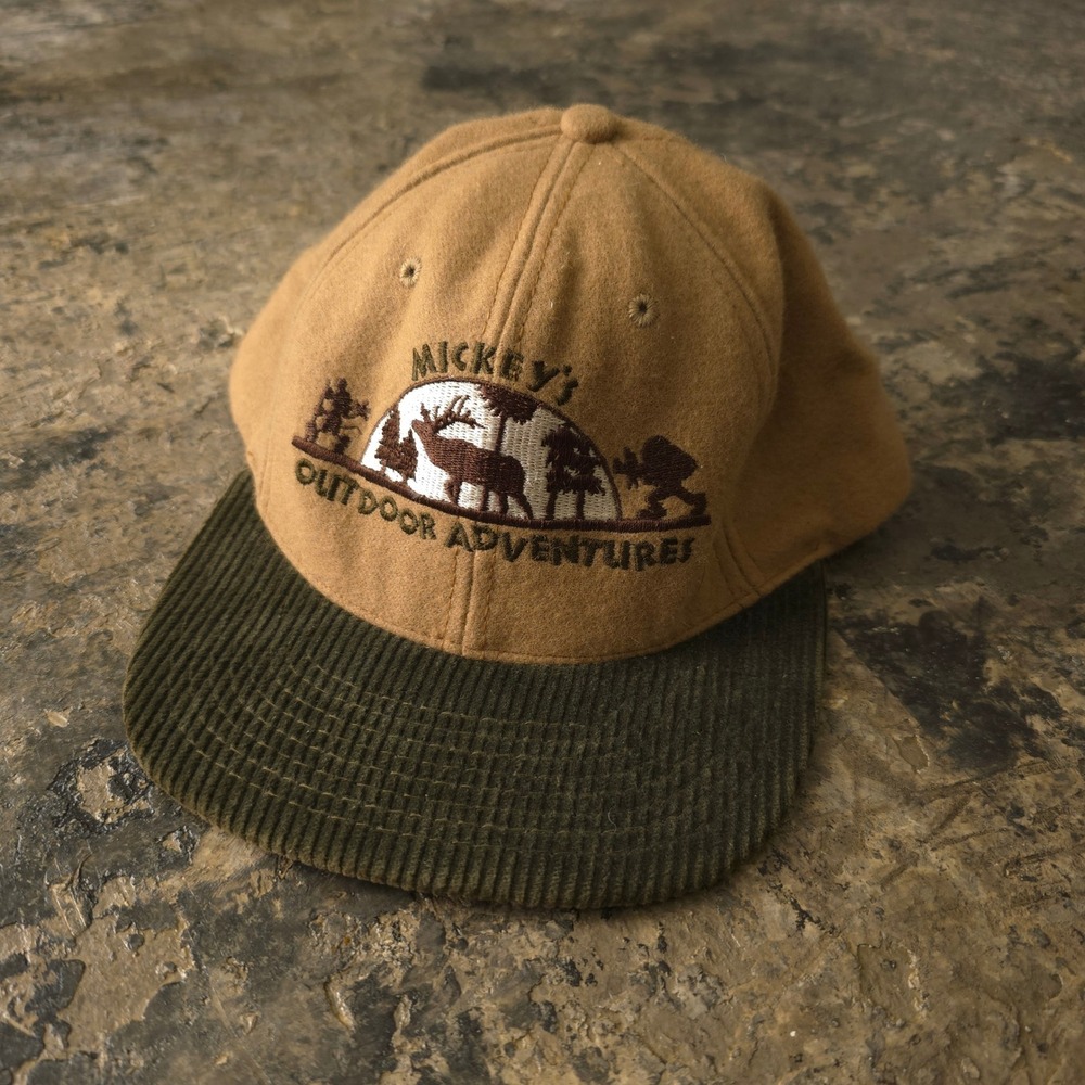 Vintage 90s Goofy's Hat Co. Tan Mickey's Outdoor Adventures Hat OSFA Made in USA